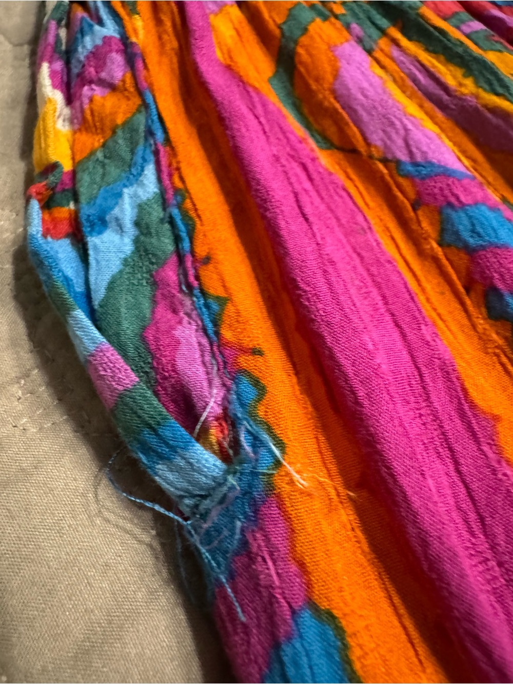 Christian Siriano NY Small Palazzo Pants WideLeg Tropical Womens Beaded Ties - Picture 7 of 8